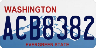 WA license plate ACB8382