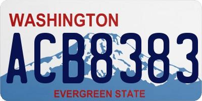 WA license plate ACB8383