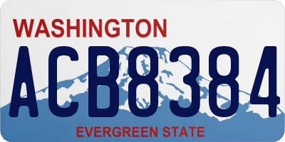 WA license plate ACB8384