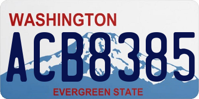 WA license plate ACB8385