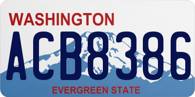 WA license plate ACB8386