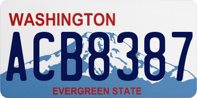WA license plate ACB8387
