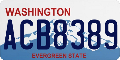 WA license plate ACB8389