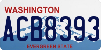 WA license plate ACB8393