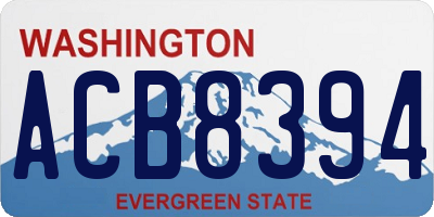 WA license plate ACB8394