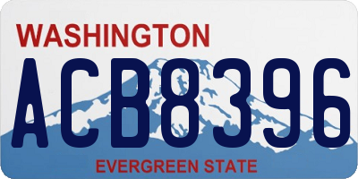 WA license plate ACB8396