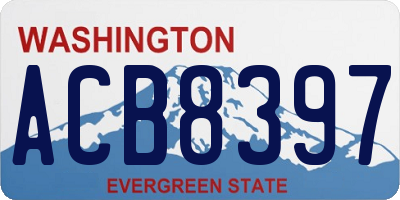WA license plate ACB8397