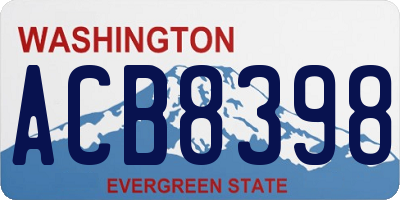 WA license plate ACB8398