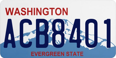WA license plate ACB8401
