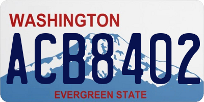 WA license plate ACB8402
