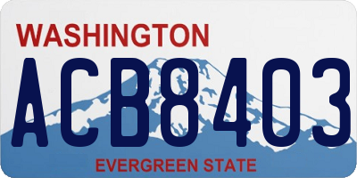 WA license plate ACB8403