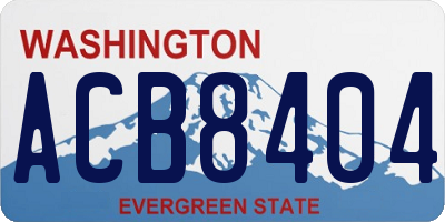 WA license plate ACB8404