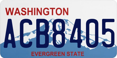WA license plate ACB8405