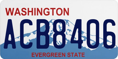WA license plate ACB8406
