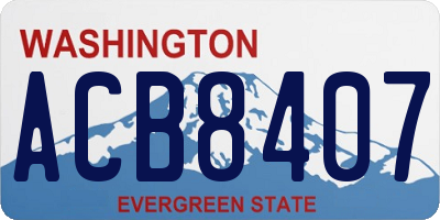 WA license plate ACB8407