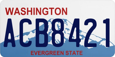 WA license plate ACB8421