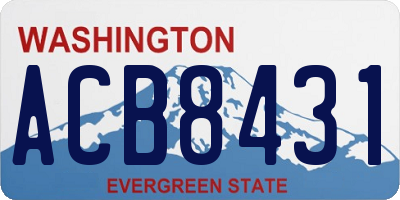 WA license plate ACB8431