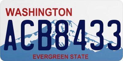 WA license plate ACB8433