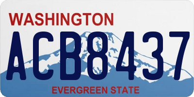 WA license plate ACB8437