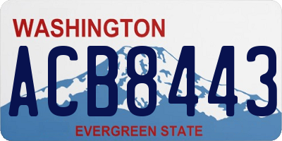 WA license plate ACB8443