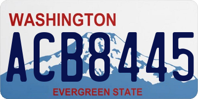 WA license plate ACB8445