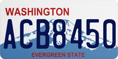 WA license plate ACB8450