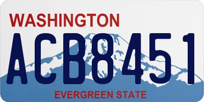 WA license plate ACB8451