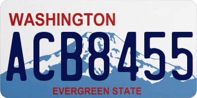 WA license plate ACB8455