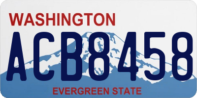WA license plate ACB8458