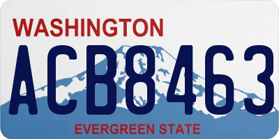 WA license plate ACB8463