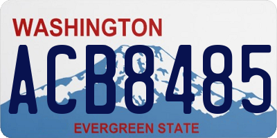 WA license plate ACB8485