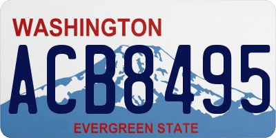 WA license plate ACB8495