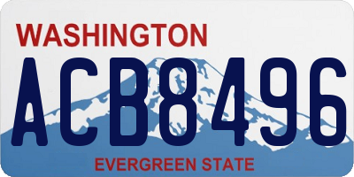 WA license plate ACB8496