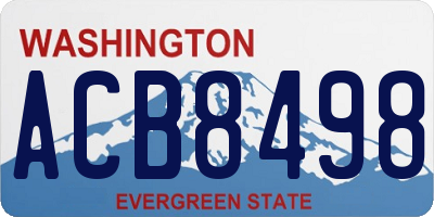 WA license plate ACB8498