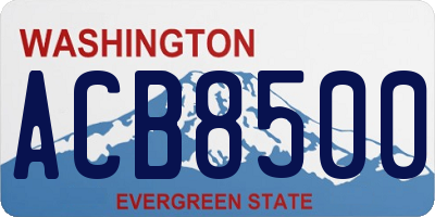 WA license plate ACB8500