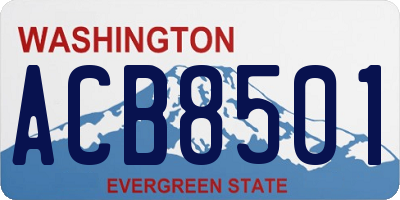 WA license plate ACB8501