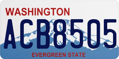 WA license plate ACB8505