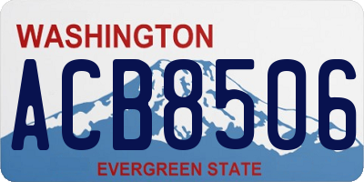 WA license plate ACB8506