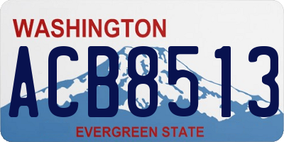 WA license plate ACB8513