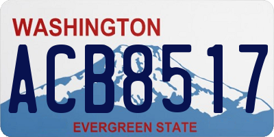 WA license plate ACB8517