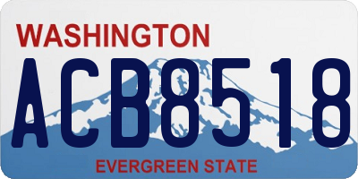 WA license plate ACB8518