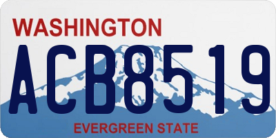 WA license plate ACB8519