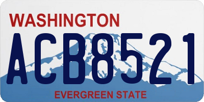 WA license plate ACB8521