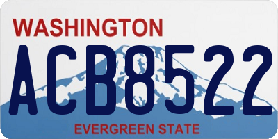 WA license plate ACB8522