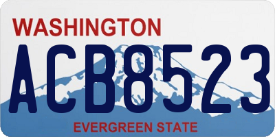 WA license plate ACB8523
