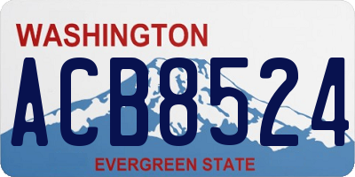 WA license plate ACB8524