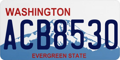 WA license plate ACB8530