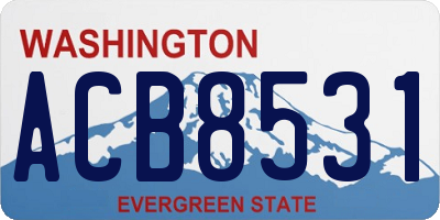 WA license plate ACB8531