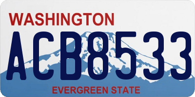 WA license plate ACB8533