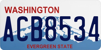 WA license plate ACB8534